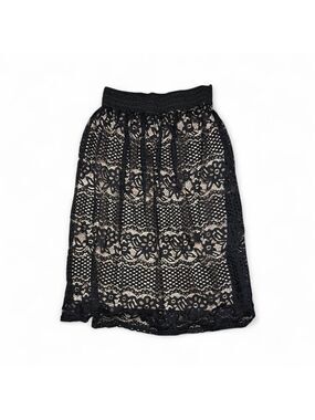 MetroWear Black Lace Overlay Maxi Skirt Size M
